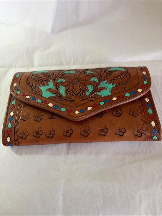 Myra Bag Handbags - Vintage Myra Bag Hand Tooled Leather Wallet